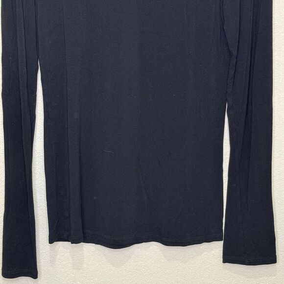 Majestic Paris Shirt Womens Medium Black Long Sleeve Soft Touch Viscose Stretch - Picture 4 of 6